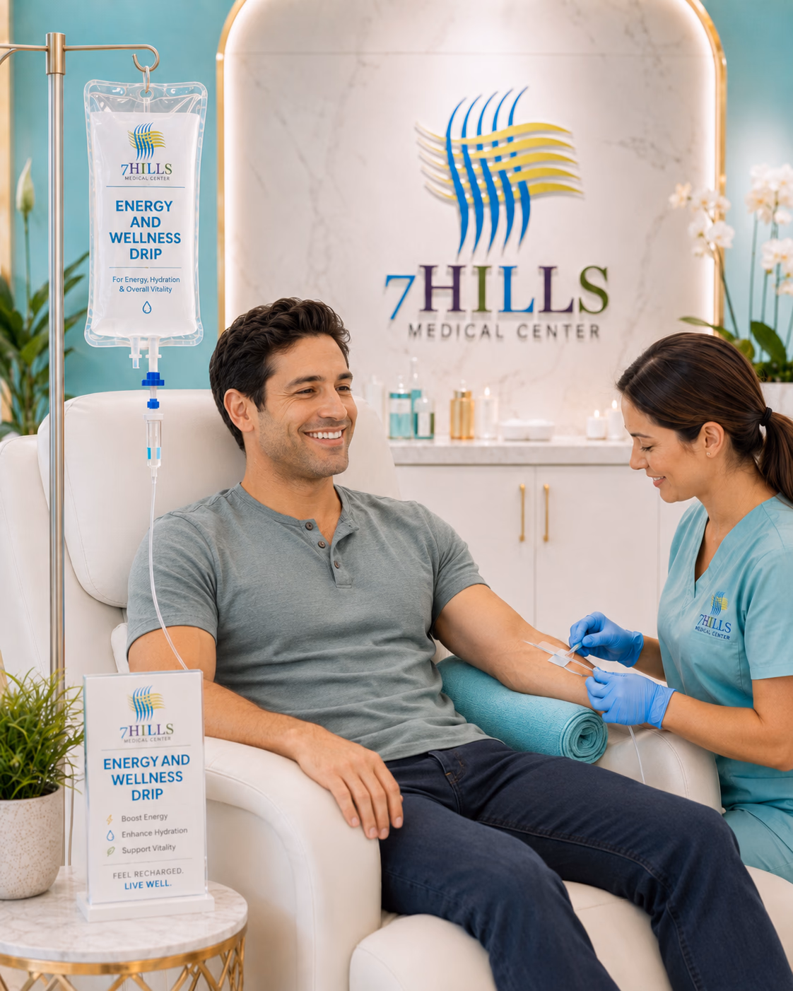 Energy and wellness IV drip at 7Hills Medical Center