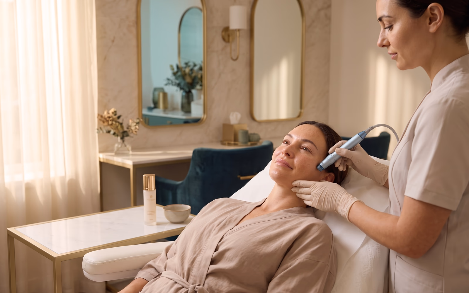 Facial treatment in the 7Hills aesthetics suite