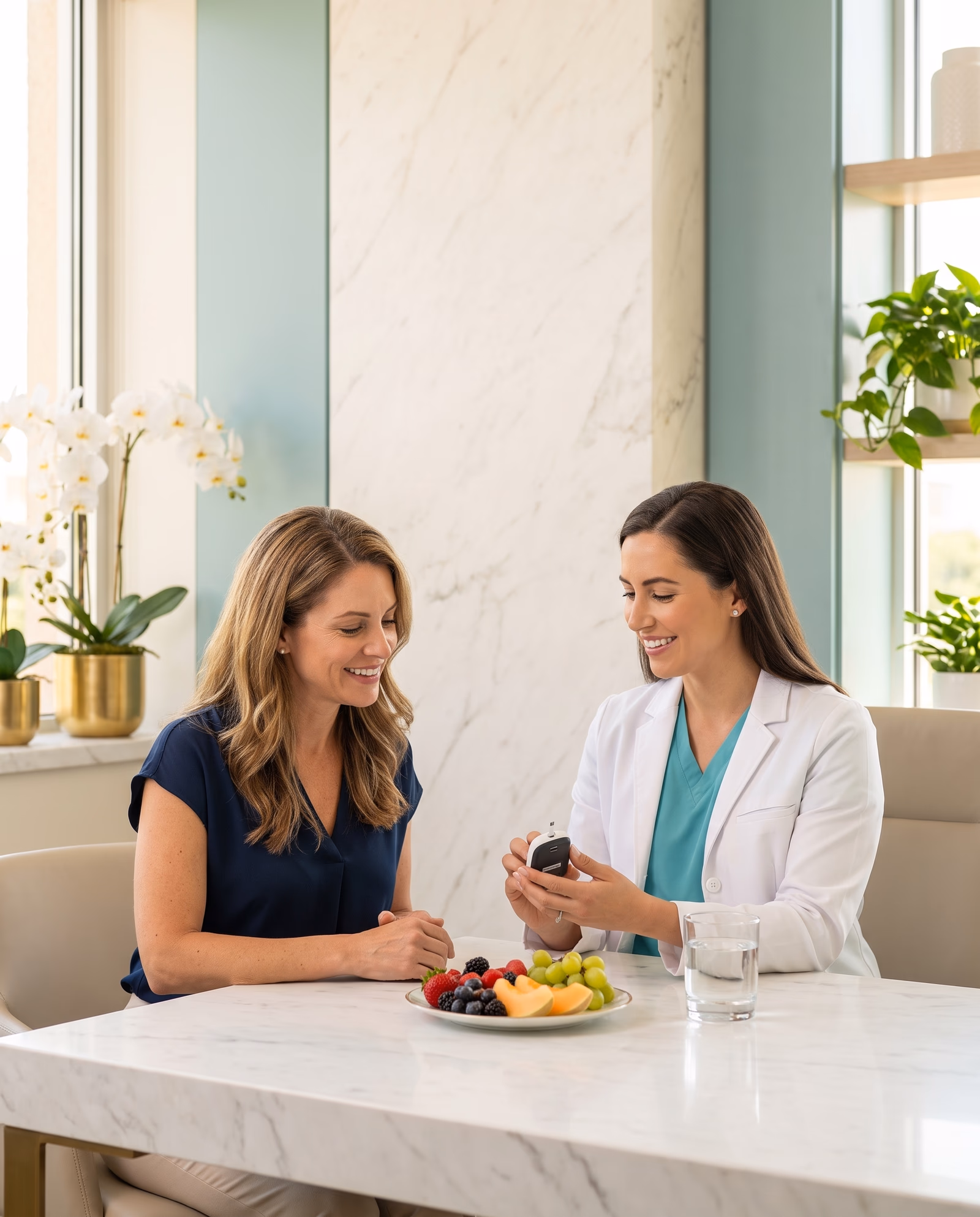 Provider discussing blood sugar management with a patient at 7HILLS Medical Center